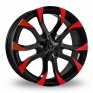 18 Inch Wolfrace Assassin Black Red Alloy Wheels