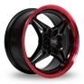 16 Inch Rota Auto X Black Red Alloy Wheels