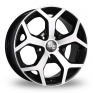 15 Inch Carre Mustang Black Polished Alloy Wheels