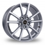18 Inch Fox Racing FX10 Hyper Silver Alloy Wheels