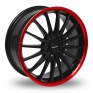 15 Inch Team Dynamics Jet Black Red Alloy Wheels