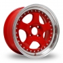 15 Inch Konig Roller Red Polished Lip Alloy Wheels