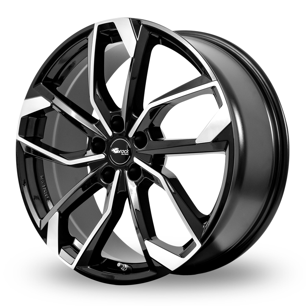 8x18 (Front) & 8.5x18 (Rear) RC Design RC34 Gloss Black Polished Alloy Wheels