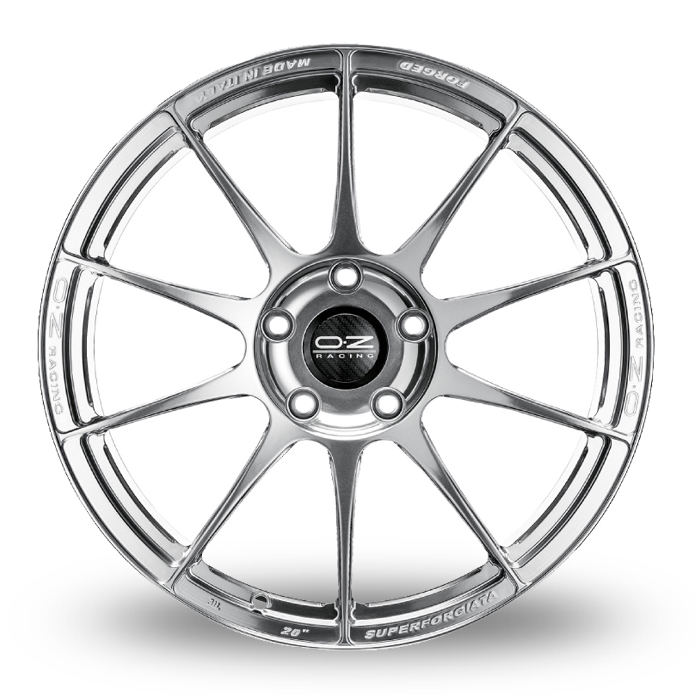 8.5x19 or 9x19 (Front) 10x19, 11x19 or 12x19 (Rear) OZ Racing Superforgiata Ceramic Polished Alloy Wheels