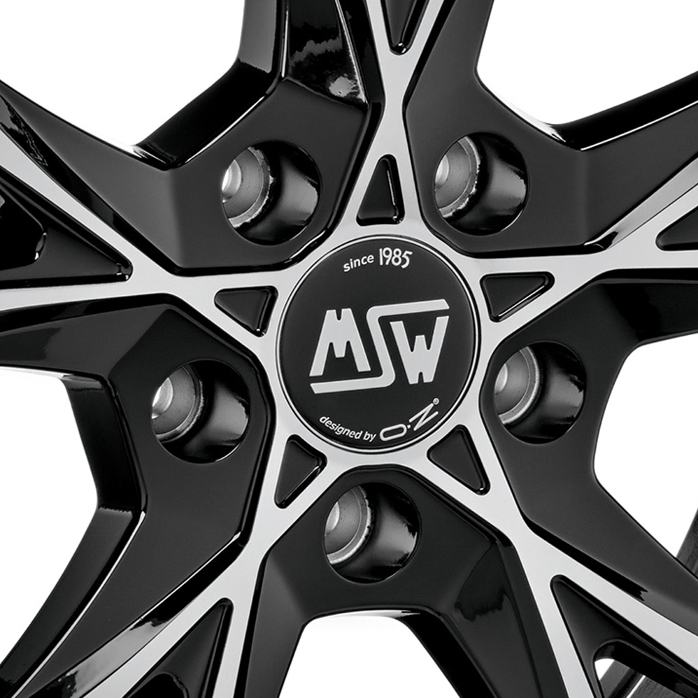 16 Inch MSW (by OZ) Cross Over Matt Black Polished Alloy Wheels