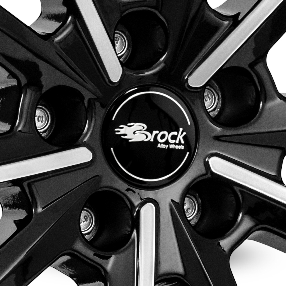 8x18 (Front) & 8.5x18 (Rear) RC Design RC34 Gloss Black Polished Alloy Wheels