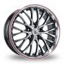 20 Inch BK Racing 861 Red Black Polished Alloy Wheels