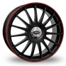 18 Inch Team Dynamics Monza RS Black Red Alloy Wheels