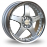 15 Inch Lenso RS5 Silver Polished Alloy Wheels