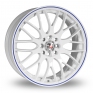 15 Inch Calibre Motion 2 White Blue Alloy Wheels