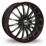 15 Inch Team Dynamics Jet RS Black Red Alloy Wheels