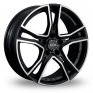 16 Inch OZ Racing Adrenalina Black Polished Alloy Wheels