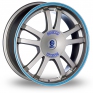 16 Inch Sparco Rally Silver Blue Alloy Wheels