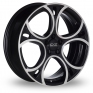 17 Inch OZ Racing Wave Black Polished Alloy Wheels