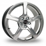 15 Inch Fox Racing FX6 Hyper Silver Alloy Wheels