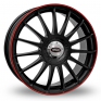 17 Inch Team Dynamics Monza RS Black Red Alloy Wheels