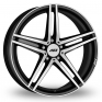 17 Inch AEZ Portofino Black Polished Alloy Wheels