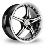 18 Inch BK Racing 705 Black Polished Alloy Wheels