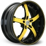 18 Inch COR Wheels Concord Signature Series Black Yellow Alloy Wheels