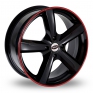 16 Inch Team Dynamics Cyclone Code Red Black Red Alloy Wheels