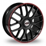 17 Inch Team Dynamics Imola RS Black Red Alloy Wheels