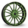 19 Inch Dotz Fast Fifteen Black Green Alloy Wheels
