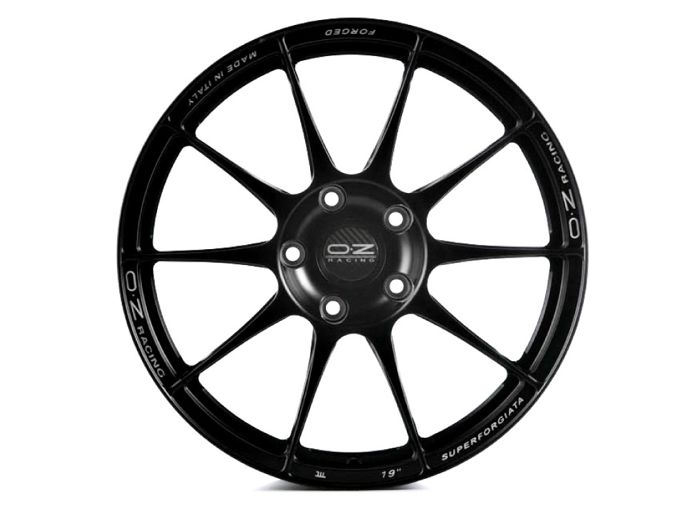 8.5x19 or 9x19 (Front) 10x19, 11x19 or 12x19 (Rear) OZ Racing Superforgiata Black Alloy Wheels