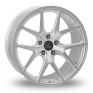8.5x19 (Front) & 9.5x19 (Rear) AC Wheels FF007 Hyper Silver Alloy Wheels