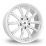 17 Inch BK Racing 201 White Polished Alloy Wheels