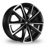 16 Inch Fondmetal 7600 Black Polished Alloy Wheels