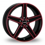 17 Inch Autec Delano Black Red Alloy Wheels