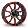 18 Inch Borbet BL5 Black Red Alloy Wheels