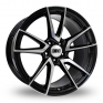 8.5x19 (Front) & 9.5x19 (Rear) DRC DLA Black Polished Alloy Wheels