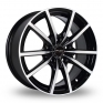 18 Inch Fox Racing FX10 Black Polished Alloy Wheels