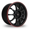 17 Inch Rota Fight Black Red Alloy Wheels
