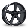 18 Inch Fox Racing MS003 Black Polished Pinstripe Alloy Wheels
