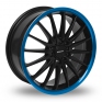 17 Inch Team Dynamics Jet Black Blue Alloy Wheels