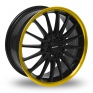 17 Inch Team Dynamics Jet Black Gold Alloy Wheels