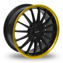 15 Inch Team Dynamics Jet Black Gold Alloy Wheels