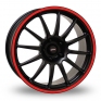 19 Inch Team Dynamics Pro Race 1 3 Black Red Alloy Wheels