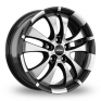 16 Inch Ronal R59 Black Polished Alloy Wheels