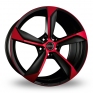 19 Inch Borbet S Black Red Alloy Wheels