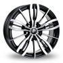 16 Inch Fondmetal TPG1 Black Polished Alloy Wheels