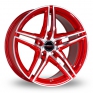 8x18 (Front) & 9x18 (Rear) Borbet XRT Red Alloy Wheels