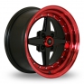 15 Inch Rota Zero Black Red Alloy Wheels