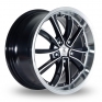17 Inch AC Wheels Fuji Black Polished Alloy Wheels