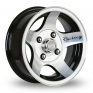 13 Inch Carre Astro Black Polished Alloy Wheels