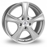 16 Inch BK Racing 670 Silver Alloy Wheels