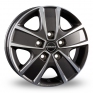 16 Inch Borbet CWG Anthracite Polished Alloy Wheels