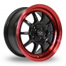 16 Inch Rota GT3 Black Red Alloy Wheels